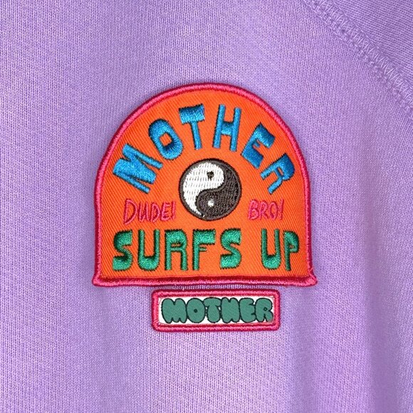 MOTHER The Biggie Concert Surf's Up Sweatshirt Purple, Small - Picture 4 of 10